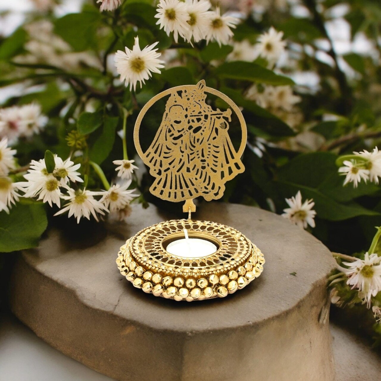 Tealight Candle Holder Festival of Light Decorative T-light Holder for Diwali Christmas Hanukkah Thanksgiving Gift Ghungroo Shadow Candle Holder for Centerpiece Dining Table Home Decor